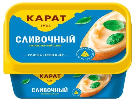 Сыр плавленый Карат сливочный 45% БЗМЖ, 400 г