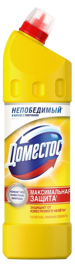 Чистящее средство гель универсальный Доместос Лимонная свежесть против бактерий и запахов, 1 л
