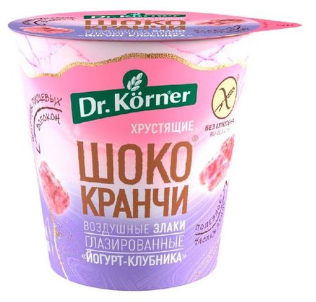 Шококранчи гречневые Dr. Korner в клубнично-йогуртовой глазури, 40 г