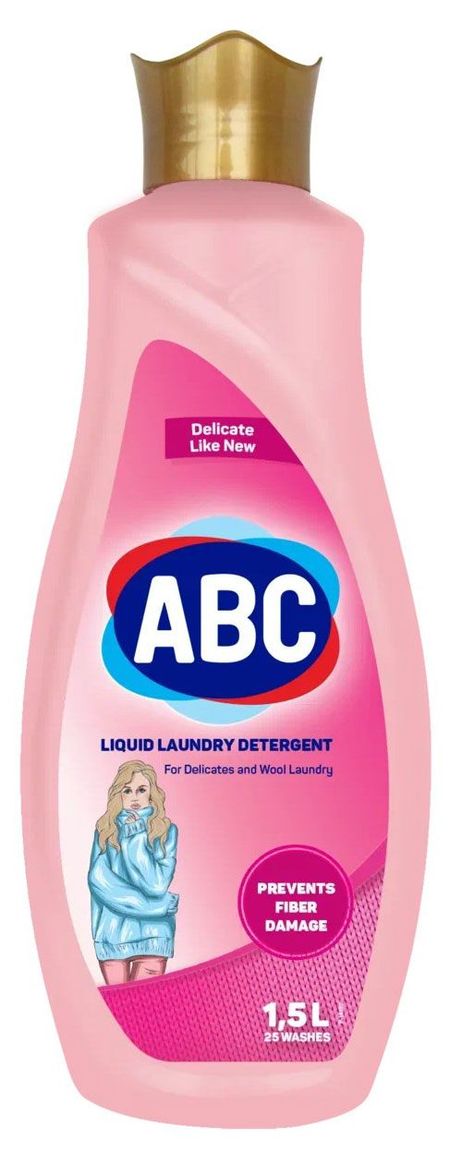 Жидкое моющее средство ABC для стирки деликатных тканей, 1,5 л