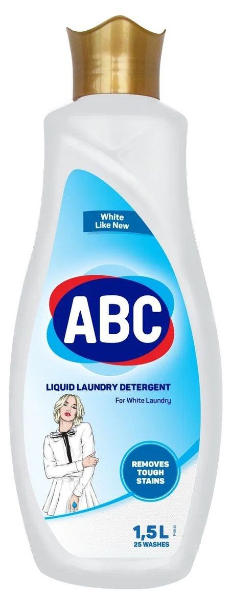 Жидкое моющее средство ABC для белого белья, 1,5 л