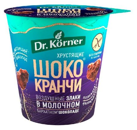 Шококранчи карамельно-рисовые Dr. Korner в молочном шоколаде, 40 г