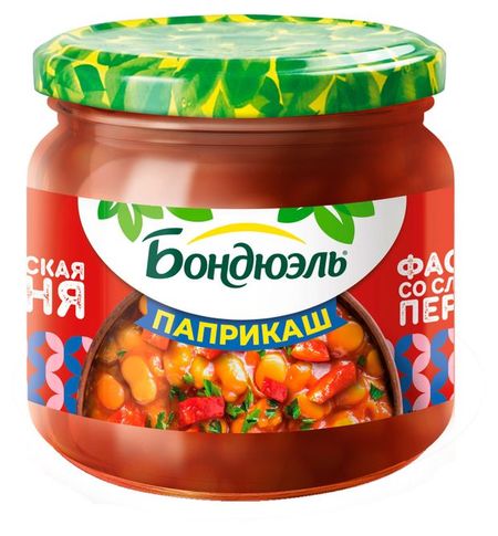 Фасоль белая Бондюэль в соусе со сладким перцем Паприкаш, 360 г