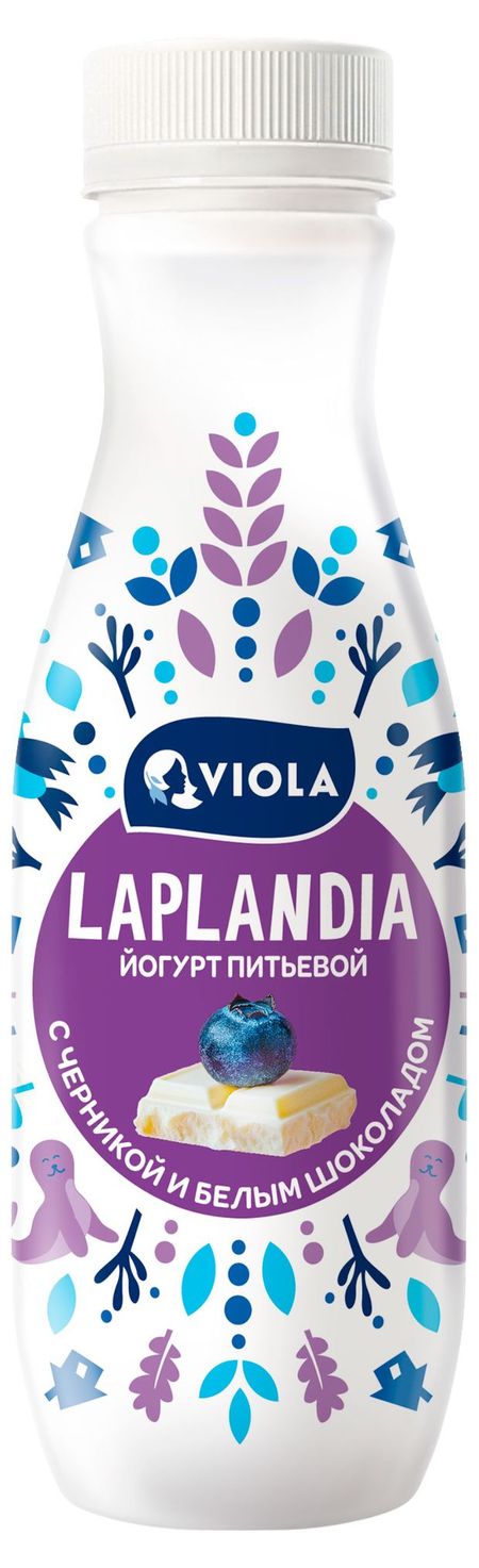 Йогурт питьевой Laplandia черника и белый шоколад, 260 г
