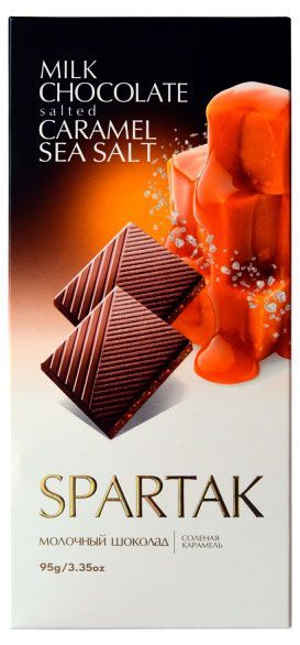Шоколад молочный Спартак соленая карамель, 95 г