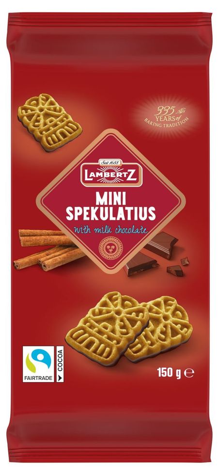 Печенье Lambertz Spekulatius в шоколаде с ароматом корицы, 150 г