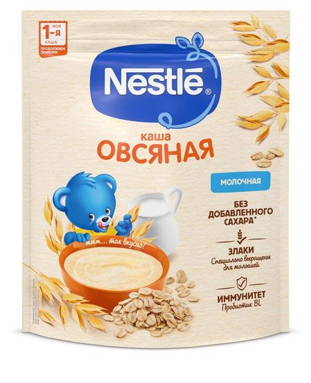 Каша молочная Nestle овсяная для продолжения прикорма с бифидобактериями BL с 5 мес., 200 г