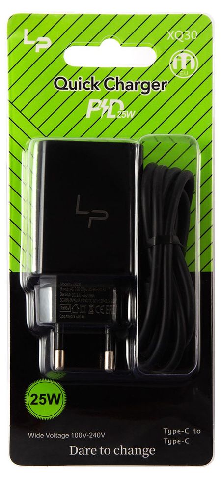 Зарядное устройство сетевое Red Line LP GC-07 USB-C PD25W + кабель Type-C - Type-C 1 м черное