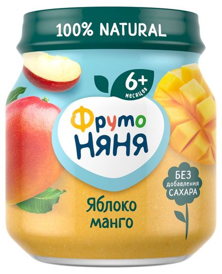 Пюре ФрутоНяня яблоко и манго с 6 мес., 100 г