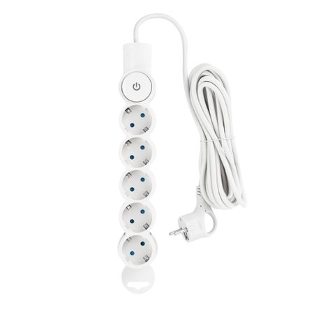 Сетевой фильтр Düwi 5 розеток 5 м 10 А 2,2 кВт белый (32577 2)