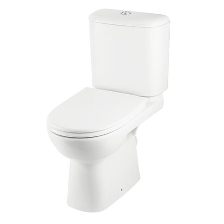 Унитаз-компакт Roca Access с косым выпуском с сиденьем дюропласт микролифт белый (7.34P2.3.900.Y)