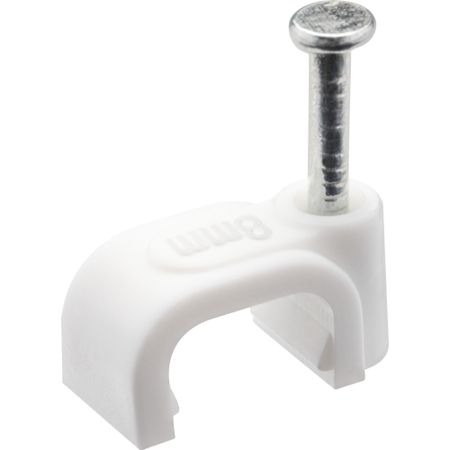 Скобы для крепления кабеля плоские Duwi 8 мм полипропиленовые белые (20 шт.) (30326 8)