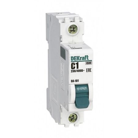 Автоматический выключатель модульный Dekraft ВА-101 1P 1А тип C 4,5 кА 230 В (11049DEK)