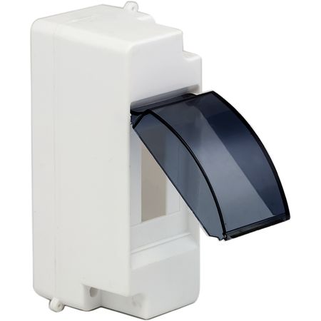 Щит распределительный навесной EKF PROxima КМПН 1/2 пластиковый IP30 140х50х65 мм 2 модуля прозрачная дверь белый