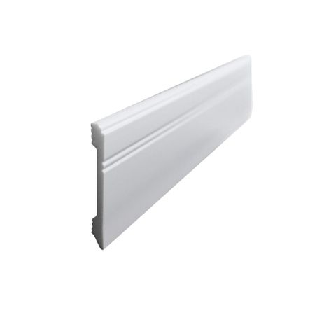 Плинтус экополимер Stenopol 107x12x2000 мм белый (C7105)