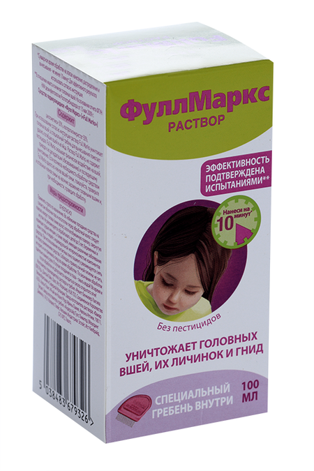 Набор Фулл Маркс педикулицидный расческа/раствор, 100 мл