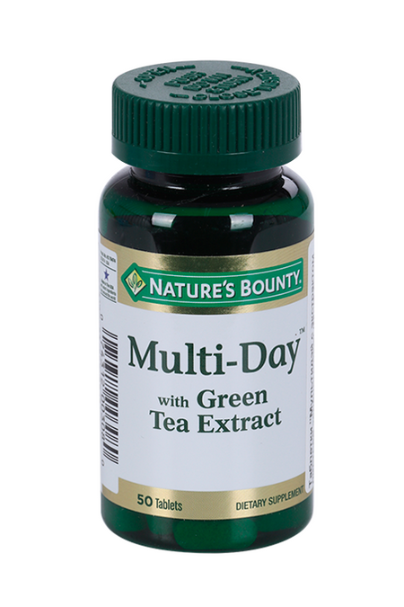 Мультидэй Нейчес Баунти мультивитамин комплекс с зеленым чаем, 50 шт, таблетки