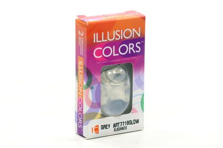Линзы ILLUSION colors el grey GLOW контактные -4.5/14.0/8.6, 2 шт