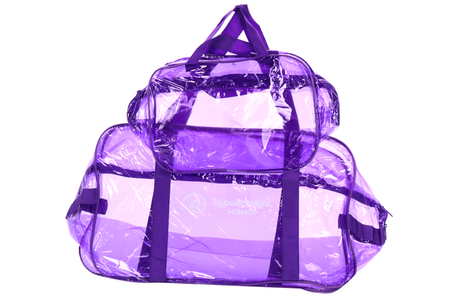 Набор сумок здравствуй мама в роддом одна большая и две средние прозрачные темно-фиолетовый ирина викторовна иваськова здравствуй понедельник