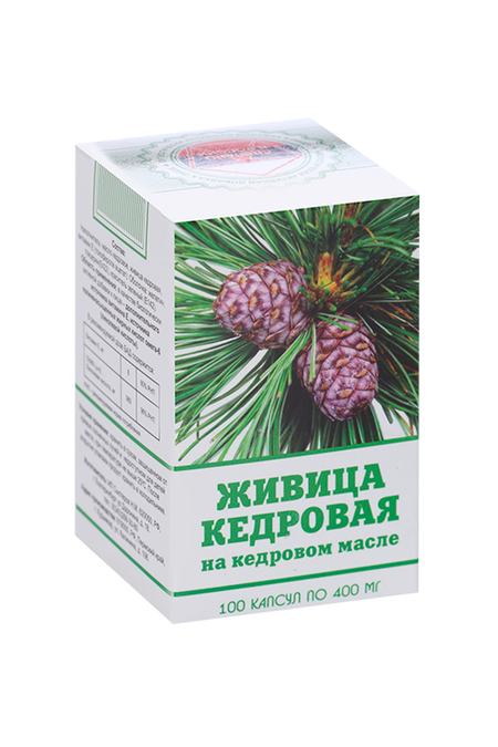 Живица кедровая на кедровом масле, 400 мг, 100 шт, капсулы