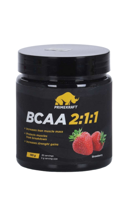 Аминокислоты BCAA 2:1:1 Prime Kraft 30 порций клубника, 150 г