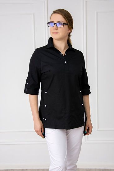 Блуза MiTa Алина медицинская жен тк ТиСи черный р 46 алина кузьменко играем с карточками профессии