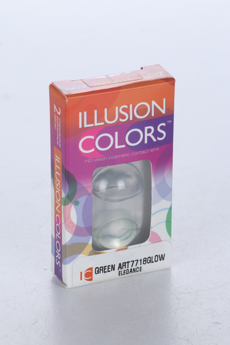 Линзы ILLUSION colors el green GLOW контактные 3 месяца -2.5/14.0/8.6/2 шт