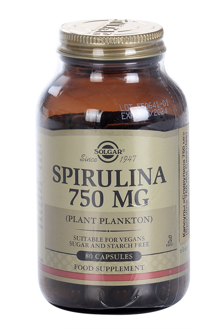 Спирулина, 750 мг, 80 шт, капсулы