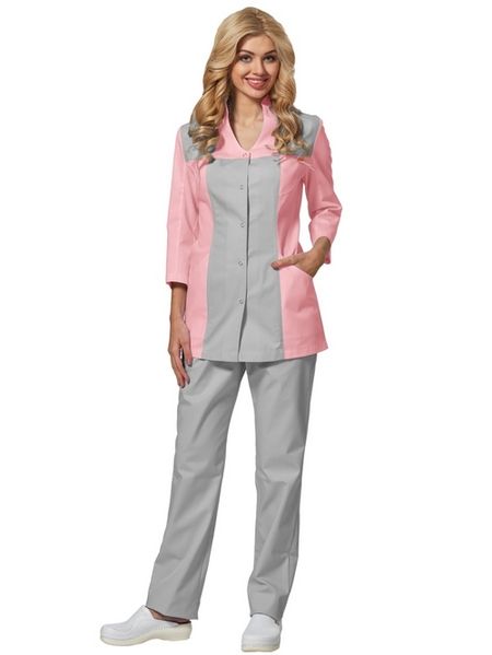 Блуза Lantana медицинская р 44 (170-176), розовый/серый