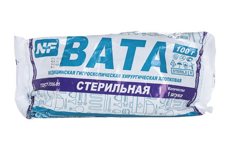 Вата мед гигроскоп хирург стер хлопков ГОСТ 5556-81, 100 г, Ньюфарм