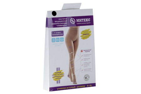 Колготки Интекс 1 класс компрес универсал, черн