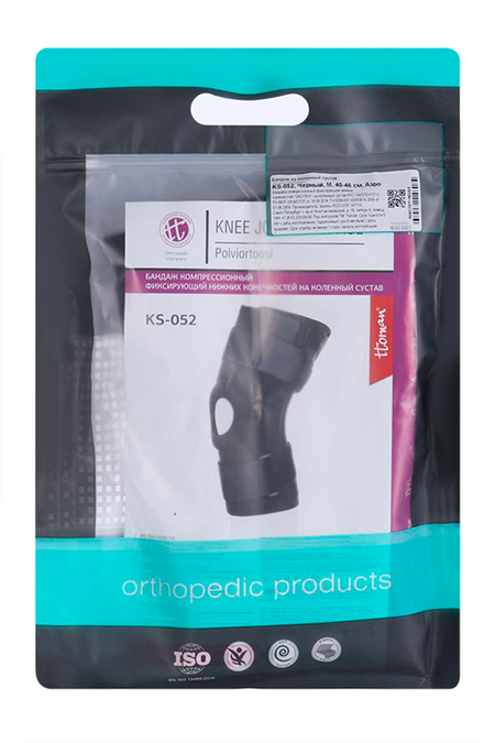 Бандаж Ttoman KS-052 на колен сустав неразъем силик кольцо 4 ребра жестк M, черный