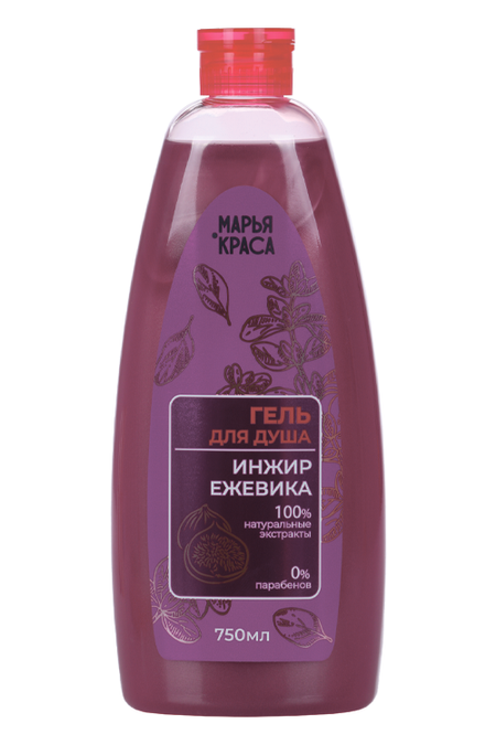Гель д/душа Krassa Марья Краса Инжир+Ежевика, 750 мл