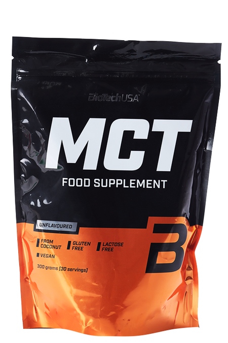 Масло среднецепочеч триглицерид BioTechUSA MCT, 300 г, порошок со вкусом кокоса