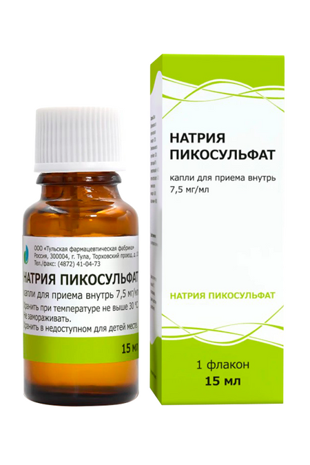 Натрия пикосульфат 7.5 мг/мл, 15 мл, капли для приема внутрь
