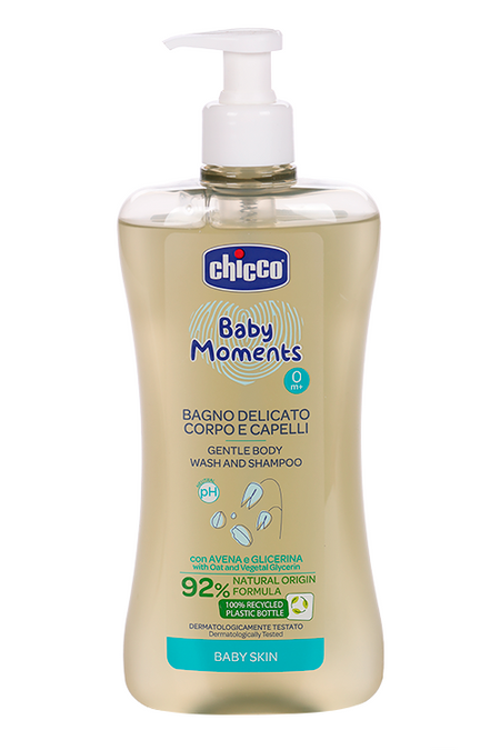 Пена Chicco Baby Moments нежная д/волос/тела, 500 мл