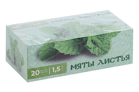 Мяты листья Целебная поляна, 1,5 г, 20 шт, фильтр-пакет