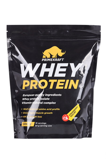 Протеин сывороточный Prime Kraft со вкусом Клубничный йогурт, 500 г