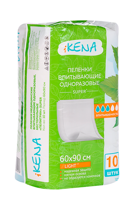 Пеленки Икена однораз 60х90 см, 10 шт