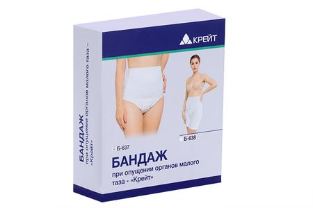 Бандаж Крейт Б-637 при опущении органов малого таза р 9 (120-124), бел