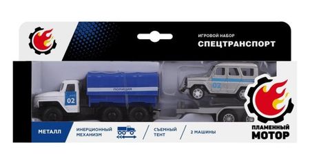 Набор Пламенный мотор Спецтранспорт Полиция грузовик с прицепом ю несбё полиция