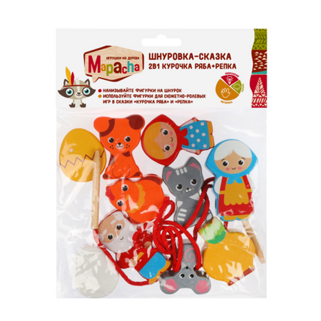 Шнуровка-сказка Mapacha 2 в1 Курочка Ряба + Репка 10 дет репка в стихах