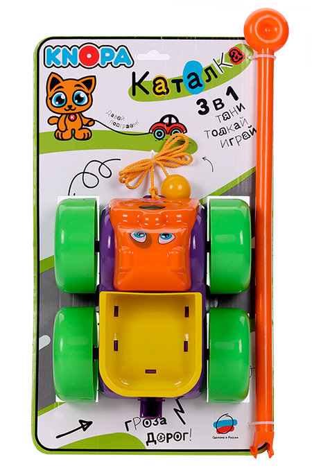 Машинка-каталка KNOPA Арчи с ручкой детская