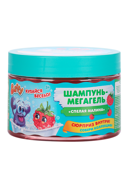 Шампунь-мегагель Baffy детский с сюрпризом Спелая малина, 300 мл