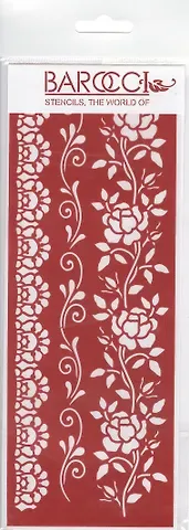 Трафарет Barocci универсальный Бордюр розы 8,5х23см ТУ-03