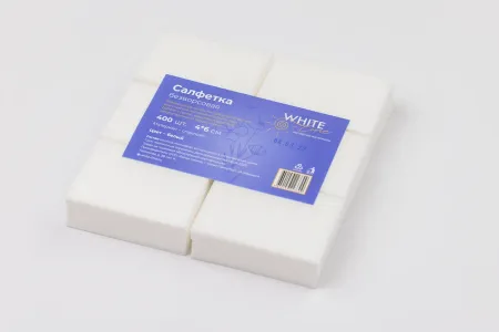 Салфетка маникюрная для искусственного покрытия 4*6 пачка White line белый (Россия) №400