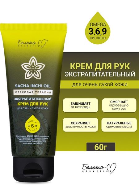 Белита-М COSMETICS  Крем для рук Экстрапитательный для очень сухой кожи Ореховая терапия 60г вирджиния сатир семейная терапия практ рук во