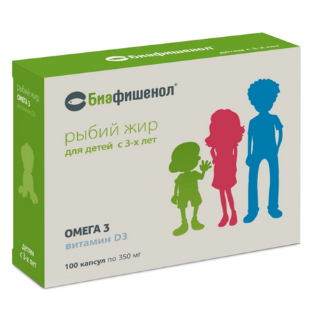 Биафишенол рыбий жир для детей (с 3 лет), 100 шт, капсулы