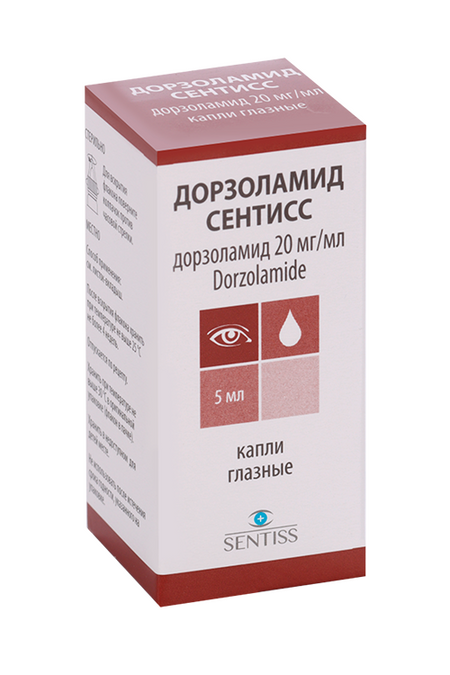 Дорзоламид Сентисс 20 мг/мл, 5 мл, капли глазные