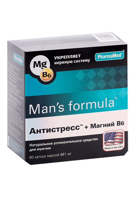 Антистресс + Магний B6 Man's Formula, 60 шт, капсулы
